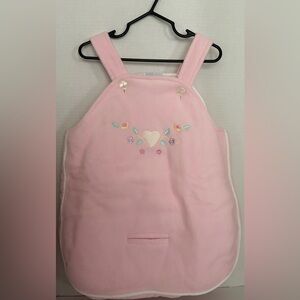 Baby Soft pink lined 0/12 Months Sack W/Embroidered flowers & heart By Baby Dove